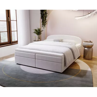 Čalúnená posteľ 140x200 KIRSTEN 2 s úložným priestorom - biela