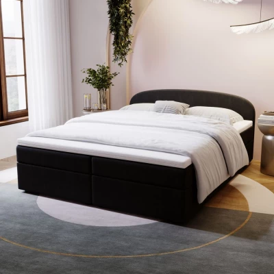 Čalúnená posteľ 160x200 KIRSTEN 1 s úložným priestorom - antracit