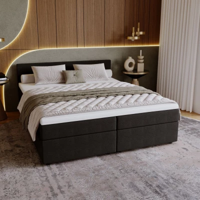 Čalúnená posteľ 160x200 SUVI 2 s úložným priestorom - antracit