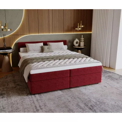 Čalúnená posteľ 160x200 SUVI 2 s úložným priestorom - červená