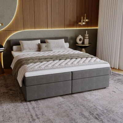 Čalúnená posteľ 160x200 SUVI 2 s úložným priestorom - šedá