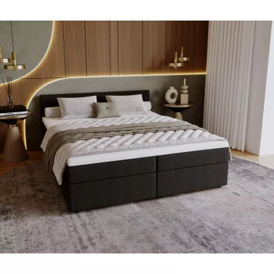 Čalúnená posteľ 140x200 SUVI 2 s úložným priestorom - antracit
