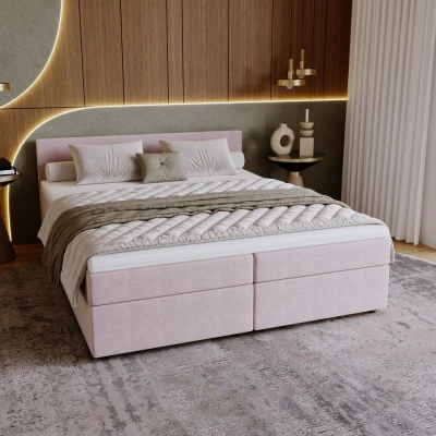Čalúnená posteľ 140x200 SUVI 2 s úložným priestorom - ružová