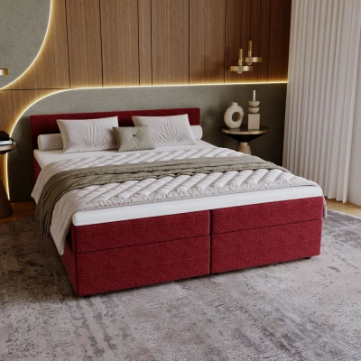Čalúnená posteľ 140x200 SUVI 2 s úložným priestorom - červená