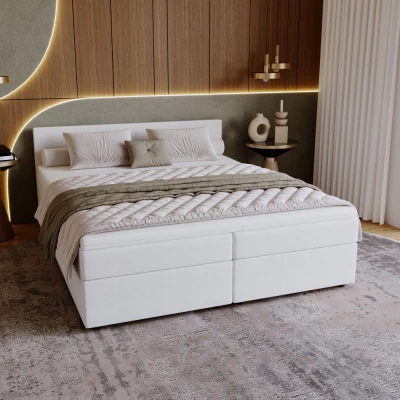Čalúnená posteľ 180x200 SUVI 1 s úložným priestorom - biela