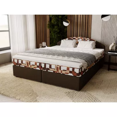 Manželská posteľ 160x200 LIZANA 3 s úložným priestorom - hnedá / vzor 1