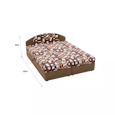 Manželská posteľ 160x200 LIZANA 3 s úložným priestorom - béžová / vzor 1