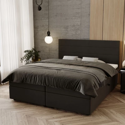 Manželská posteľ 180x200 ZOE 3 s úložným priestorom - tmavo šedá