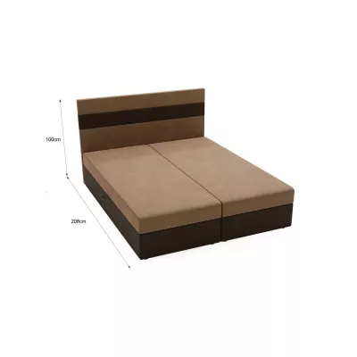 Manželská posteľ 140x200 ZOE 3 s úložným priestorom - béžová / hnedá
