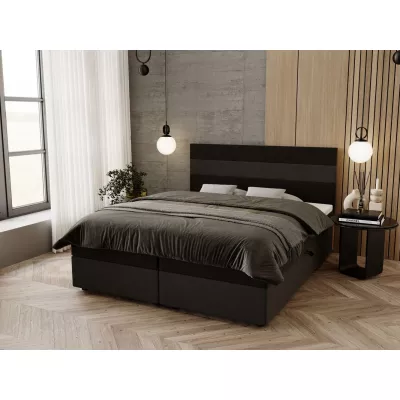 Manželská posteľ 160x200 ZOE 2 s úložným priestorom - čierna / tmavo šedá