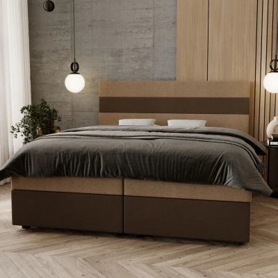 Manželská posteľ 180x200 ZOE 2 s úložným priestorom - béžová / hnedá