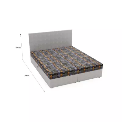 Čalúnená posteľ 180x200 OTILIE 3 s úložným priestorom - béžová + vzor
