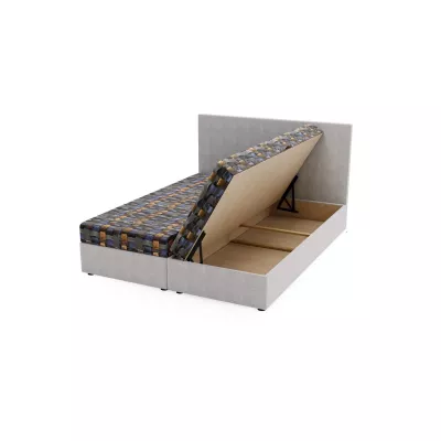 Čalúnená posteľ 180x200 OTILIE 3 s úložným priestorom - svetlo hnedá + vzor
