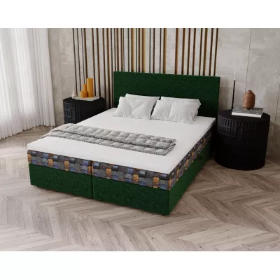 Čalúnená posteľ 180x200 OTILIE 3 s úložným priestorom - zelená + vzor