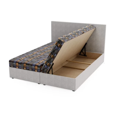 Čalúnená posteľ 160x200 OTILIE 3 s úložným priestorom - šedá + vzor
