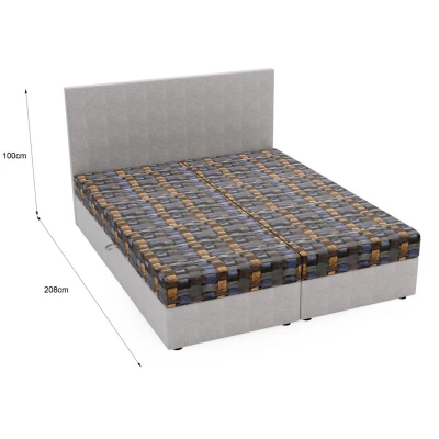 Čalúnená posteľ 160x200 OTILIE 3 s úložným priestorom - šedá + vzor