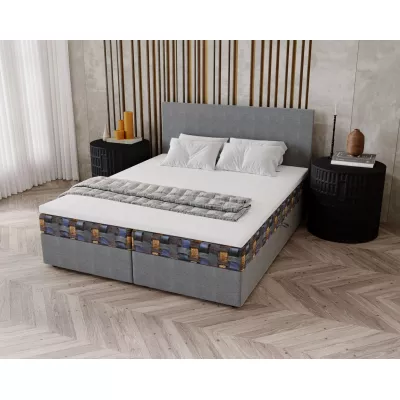 Čalúnená posteľ 160x200 OTILIE 2 s úložným priestorom - šedá + vzor