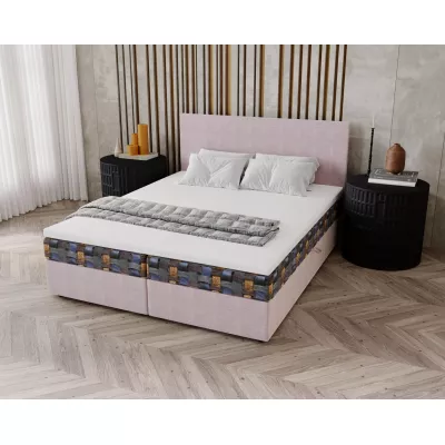 Čalúnená posteľ 160x200 OTILIE 2 s úložným priestorom - ružová + vzor