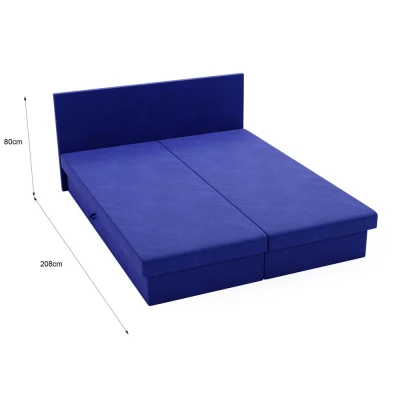 Čalúnená posteľ 160x200 AVRIL 2 s úložným priestorom - modrá