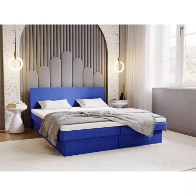 Čalúnená posteľ 140x200 AVRIL 2 s úložným priestorom - modrá