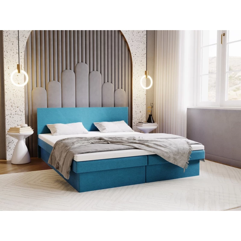Čalúnená posteľ 160x200 AVRIL 1 s úložným priestorom - tyrkysová