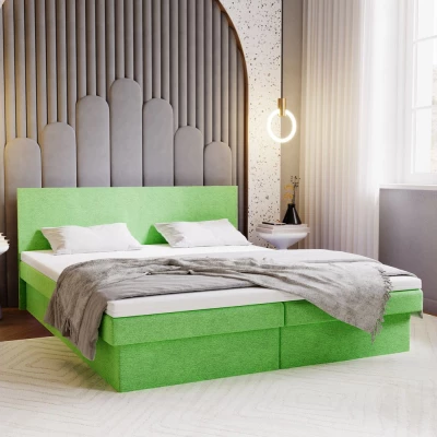 Čalúnená posteľ 140x200 AVRIL 1 s úložným priestorom - zelená