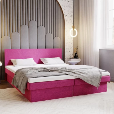 Čalúnená posteľ 140x200 AVRIL 1 s úložným priestorom - ružová
