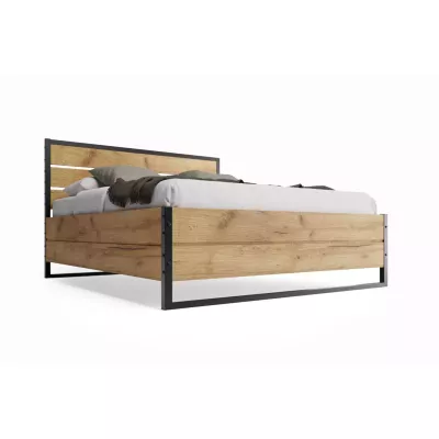 Manželská posteľ 180x200 BEATRICE s matracom - dub