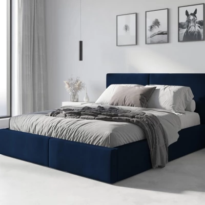 Manželská posteľ 160x200 JOSKA s matracom - modrá