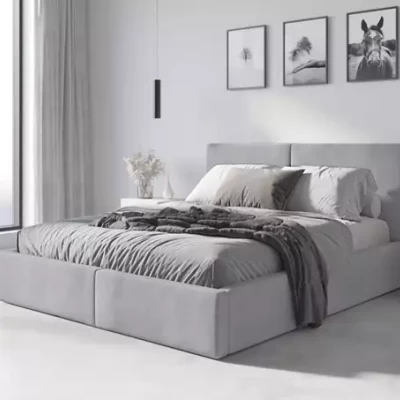 Manželská posteľ 140x200 JOSKA s matracom - popolavá