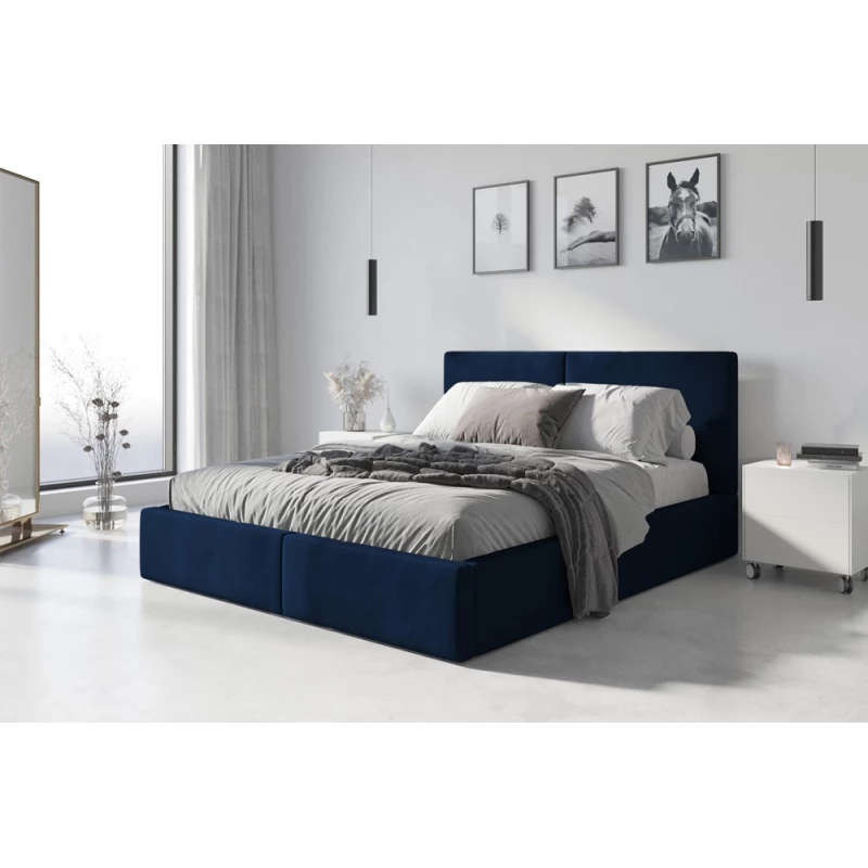 Manželská posteľ 140x200 JOSKA s matracom - modrá
