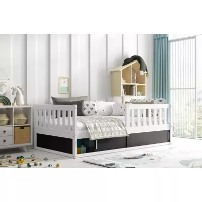 Detská posteľ 80x160 AGAPI s matracom a dvierkami - biela