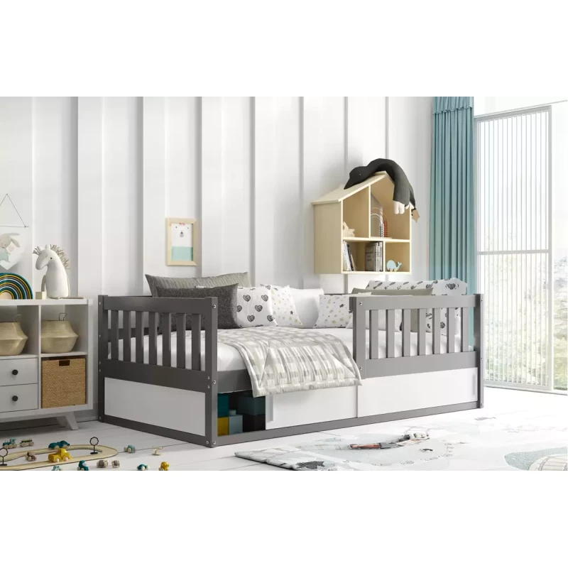 Detská posteľ 80x160 AGAPI s dvierkami - grafit