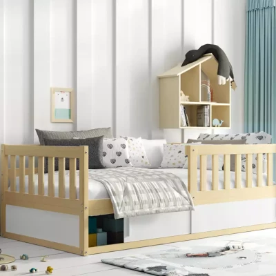 Detská posteľ 80x160 AGAPI s dvierkami - borovica