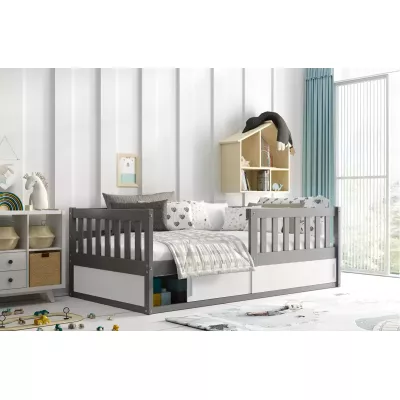 Detská posteľ 80x160 AGAPI s matracom a dvierkami - grafit