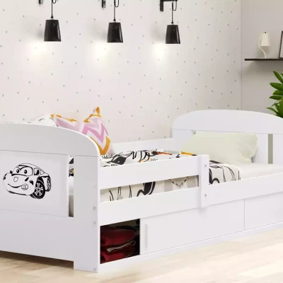 Detská posteľ 80x160 REINE s matracom a dvierkami - biela
