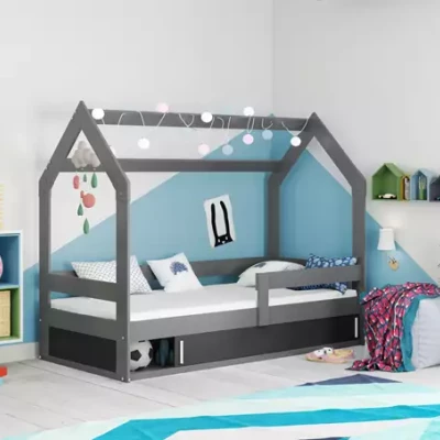 Detská posteľ 80x160 BASILE s dvierkami - grafit