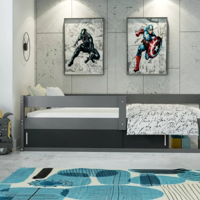 Detská posteľ 80x160 ZIXI s dvierkami - grafit