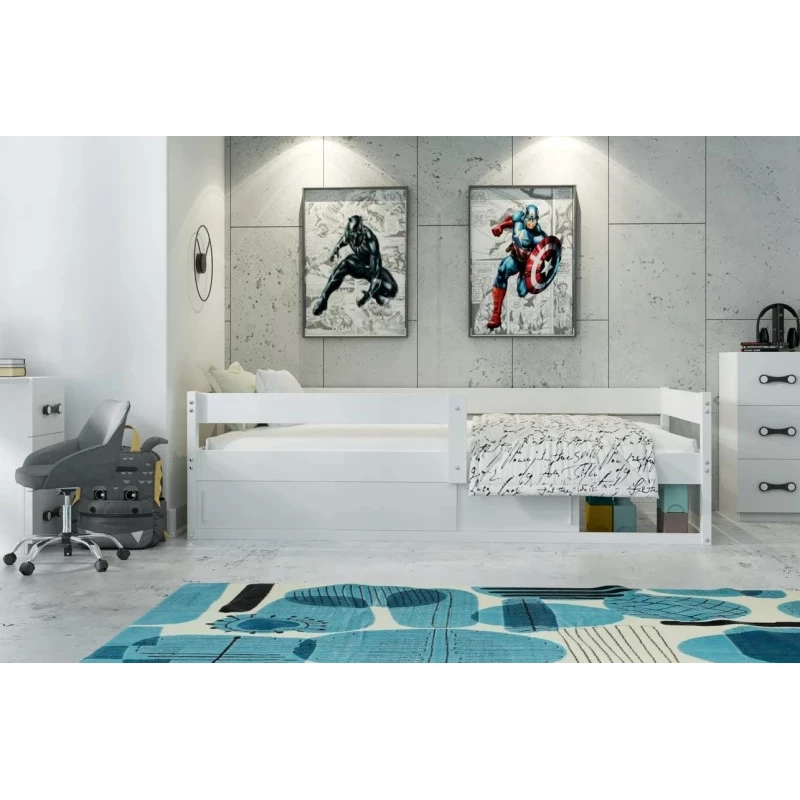 Detská posteľ 80x160 ZIXI s matracom a dvierkami - biela
