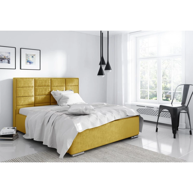 Manželská posteľ 200x200 CAFFARA - žltá