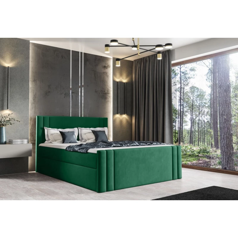 Boxspringová posteľ CELESTA - 180x200, zelená + topper ZDARMA