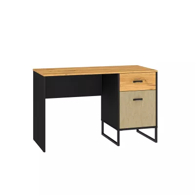 Písací stôl SABEL - čierny / dub craft zlatý
