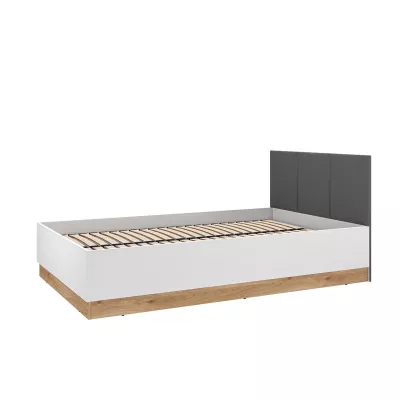 Jednolôžková posteľ 120x200 ARANA - biela / dub castello / grafitová