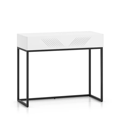 Konzolový stolík ADELE 3 - biely / čierny