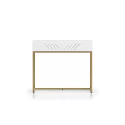 Konzolový stolík ADELE 3 - biely / zlatý