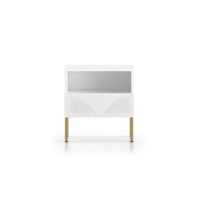 Nočný stolík ADELE 2 - biely / zlatý
