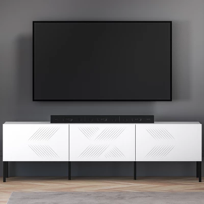 Televízny stolík ADELE 2 - biely / čierny