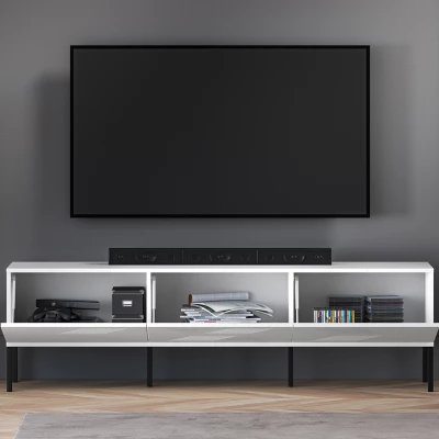 Televízny stolík ADELE 2 - biely / čierny