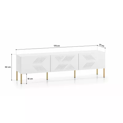 Televízny stolík ADELE 2 - biely / zlatý