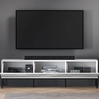 Televízny stolík ADELE 3 - biely / čierny